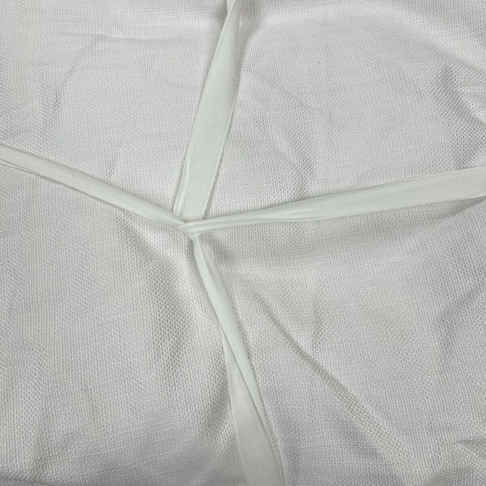 Pottery Barn Armless Grand Sofa with Bench Cushion Slipcover Perf Slub White